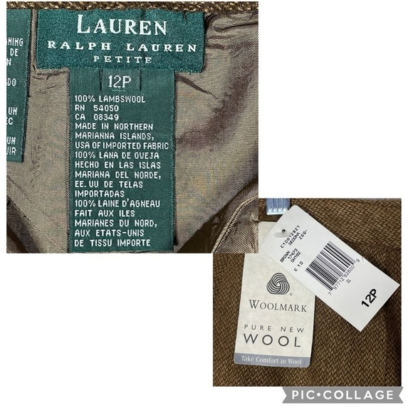 Lauren Ralph Lauren 100% Lambswool Brown Tweed Old Money Pencil Skirt - NWT 12P - Picture 3 of 13